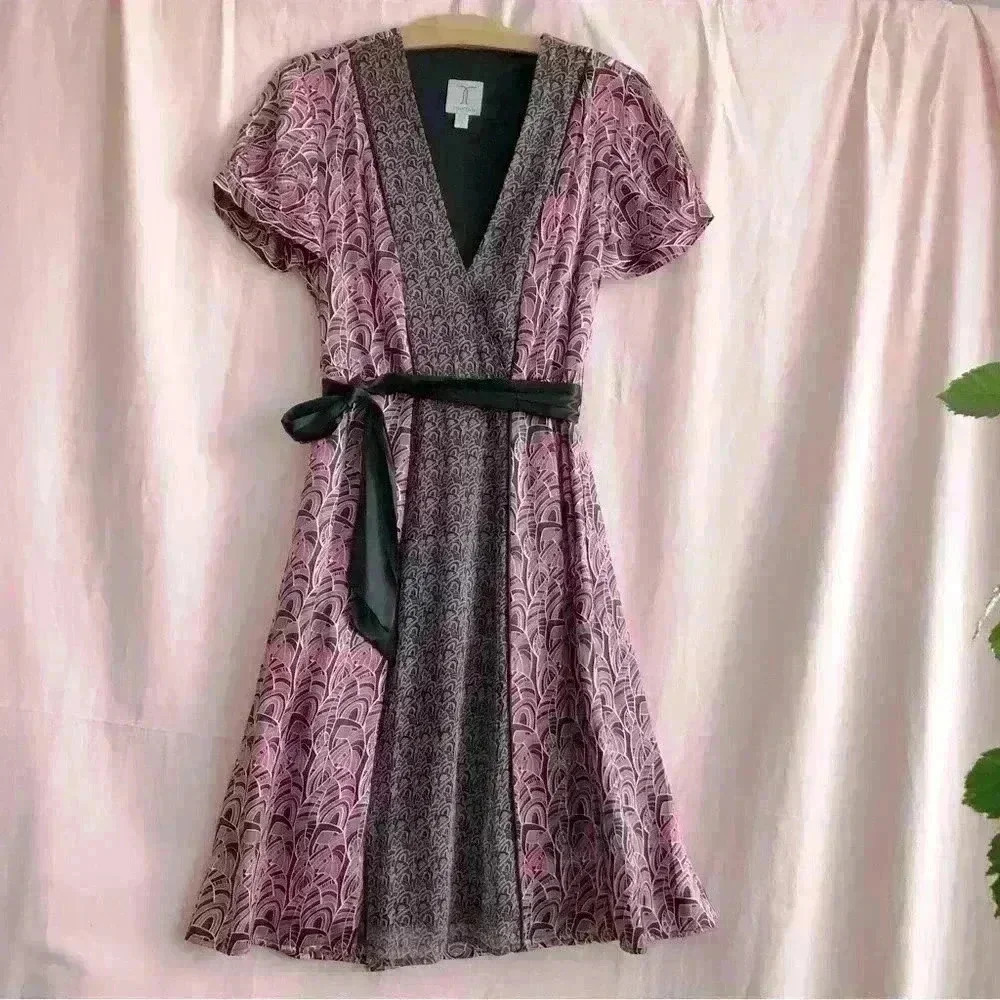 Tristan Pink and Black Patterned Dress
